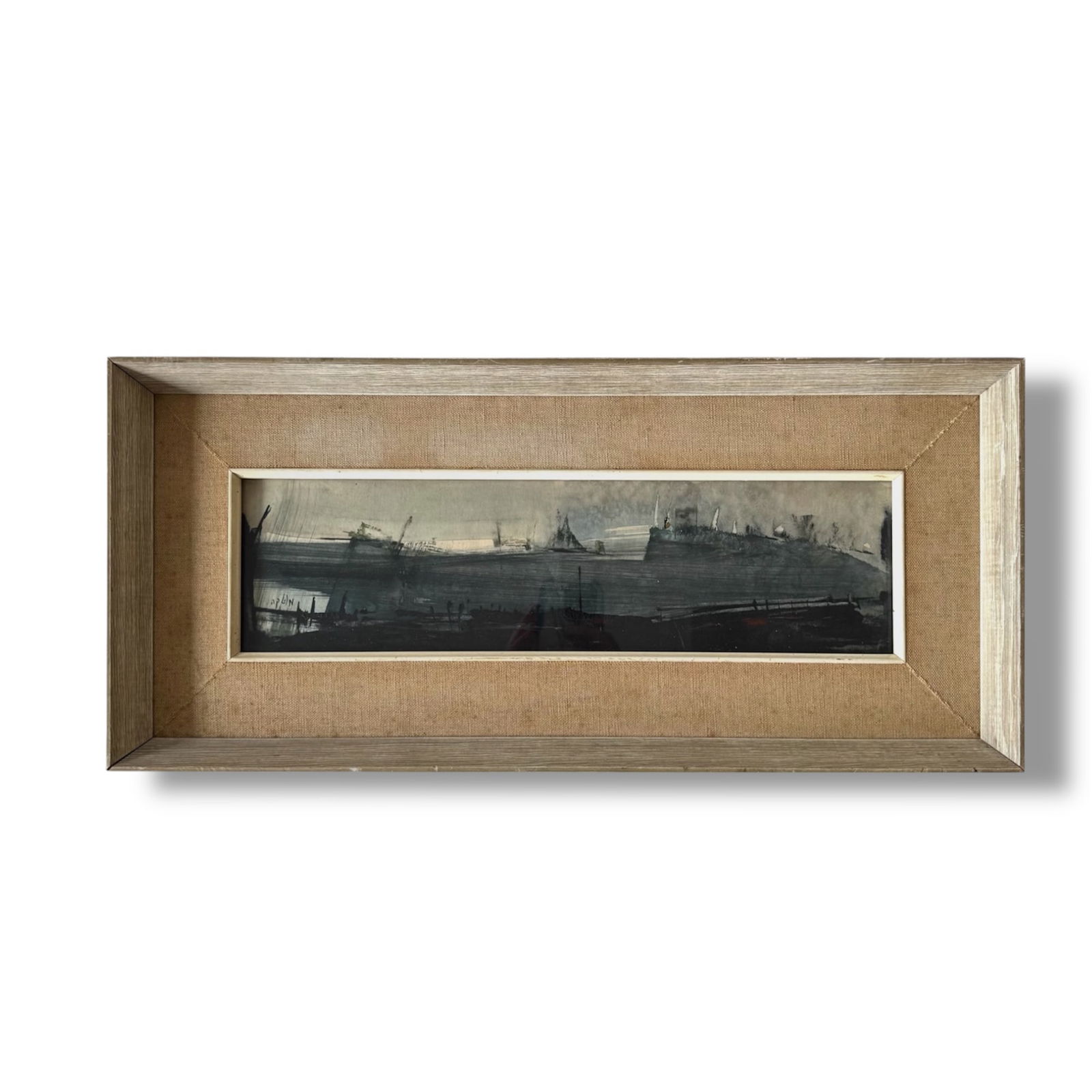 Modernist Motke Blum (B. 1925) Abstract Watercolor 1960s Framed Painting (1 of 3)