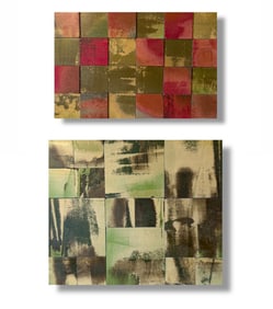 Lot of Two Mixed Media on Board Abstract Compositions by Jesse Corning