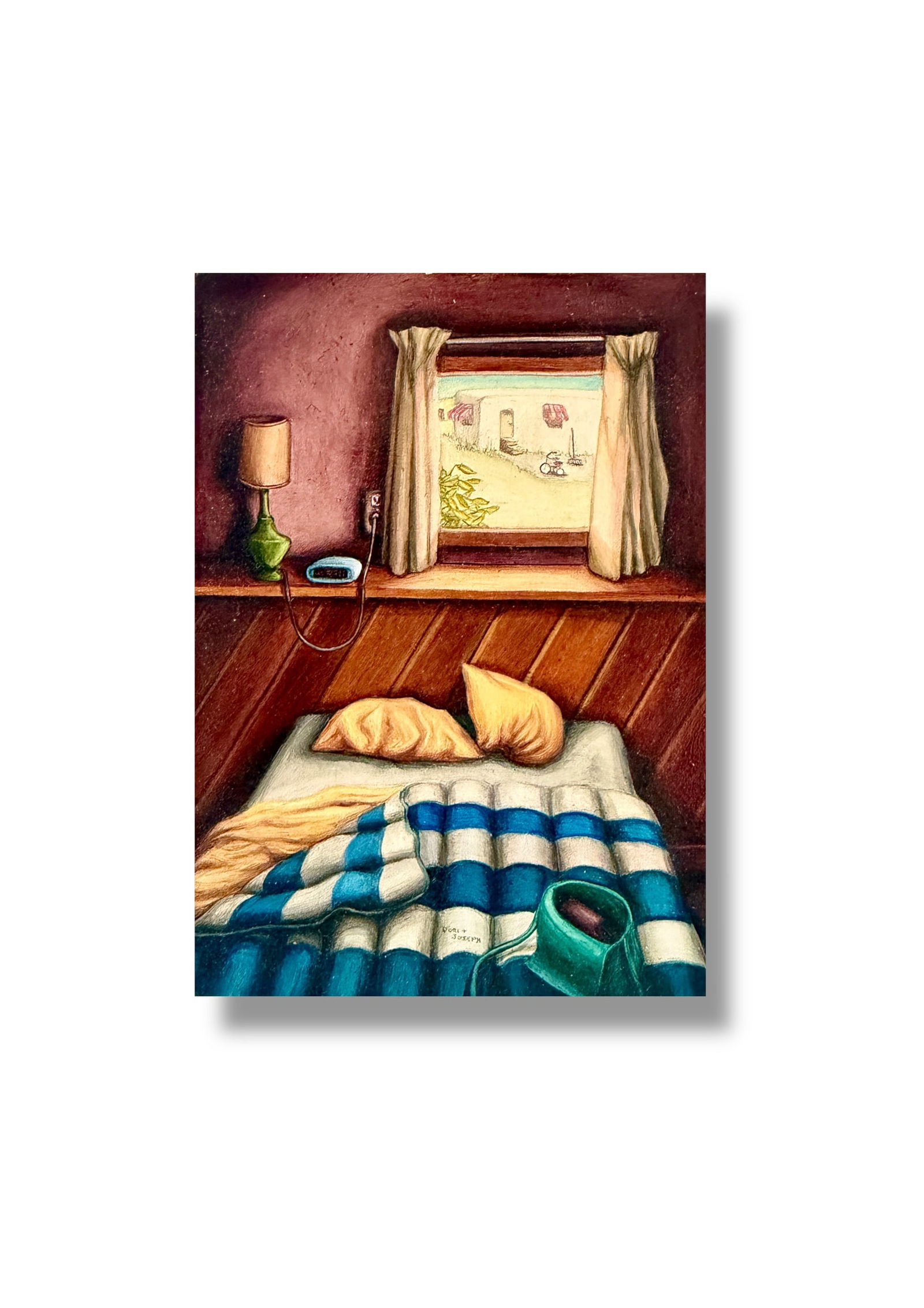 Small Scale Dori Decamillis 1996 Oil on Panel Painting "9: 11" (1 of 3)