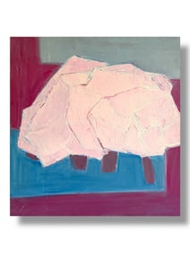 American 20th Century Abstract Oil on Canvas Painting 1960s