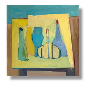 American 20th Century Abstract Oil on Canvas Still Life after Giorgio Morandi 1960s
