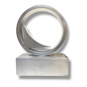 20th Century Modernist Abstract Stainless Steel Sculpture Signed Goshkin