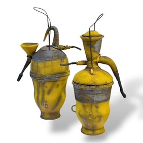 Abstract 20th Century Contemporary Ceramic Studio Pottery Vessels, Set of two