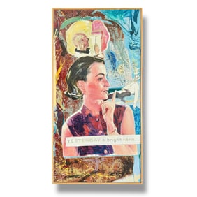 20th Century Pop Art Abstract Oil on Canvas Zach Kircher "Bright Idea" 1996