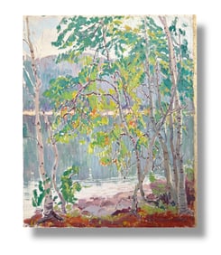 American 20th Century 1930s Oil on Canvas Landscape Painting Artist Marie Kendall (1885-1953)