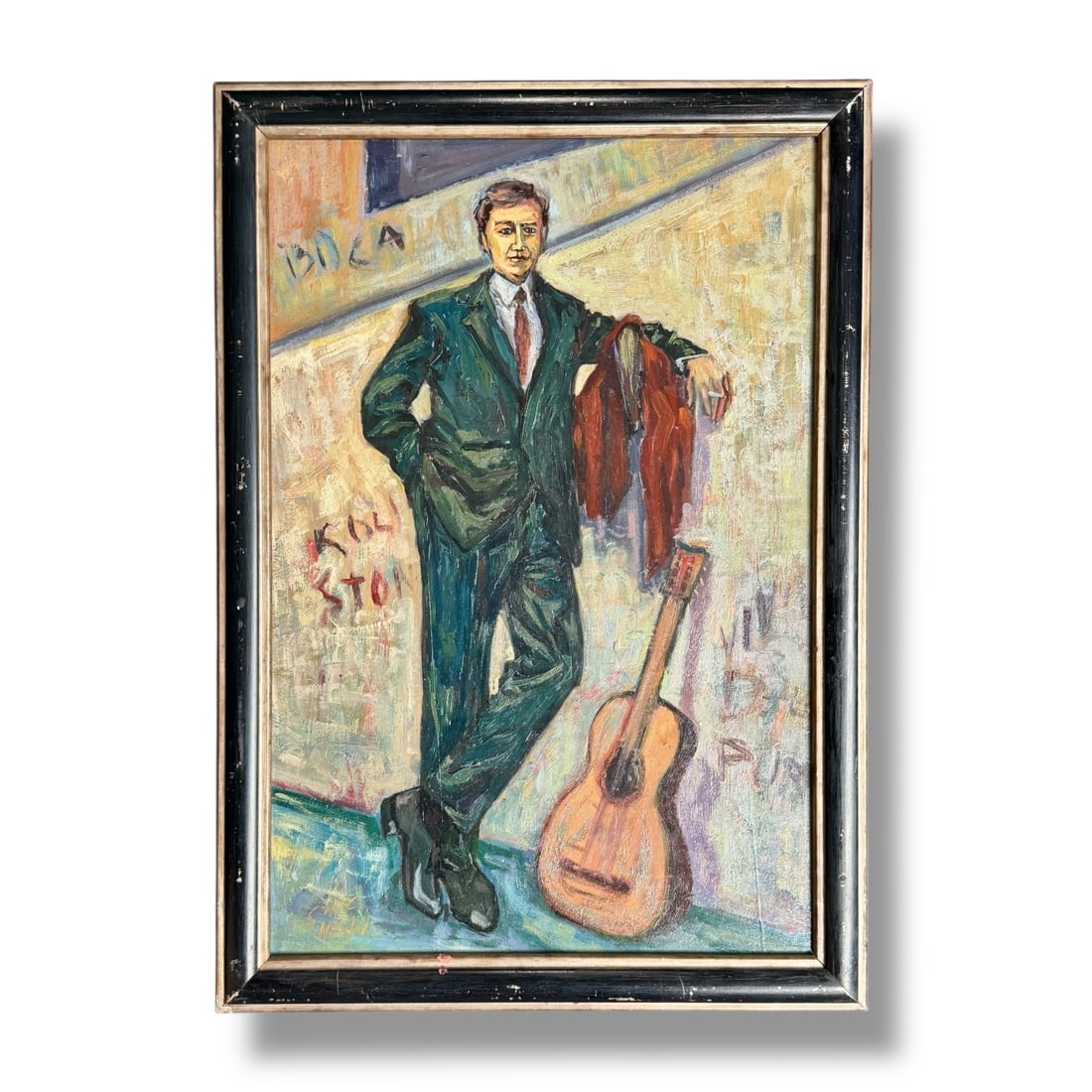 20th Century Mexican American Christina Martin Oil on panel Figurative Painting 1997 (1 of 3)