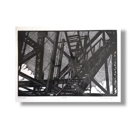 20th Century Oregon Artist Paul Gentry (1954-2020) Print "Iron work"