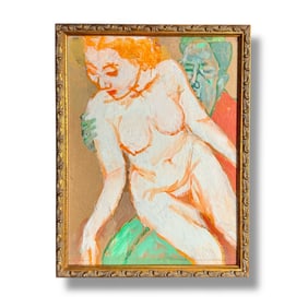 200th Century American artist Bennet Norrbo (1930-2013) "Lap Dance" Painting