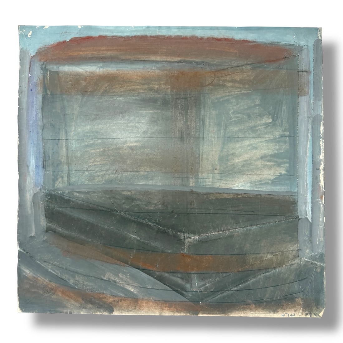 American 20th Century Modern Abstract Expressionist Painting on Paper 1973 (1 of 3)