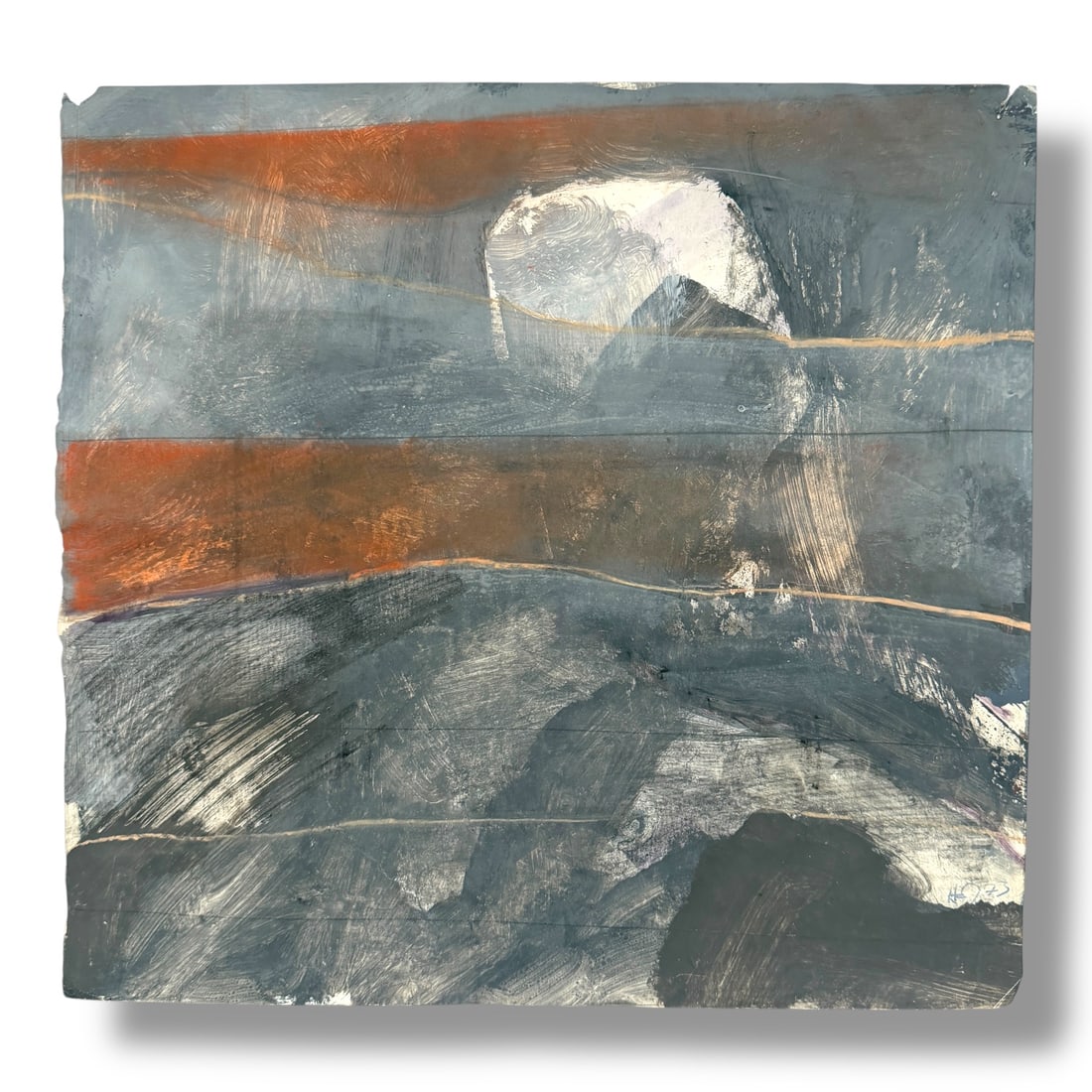 American 20th Century Modern Abstract Expressionist Painting on Paper 1973 (1 of 3)