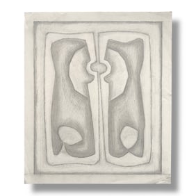 20th Century Abstract Pencil Drawing By Samuel Kudish (1928-2023)