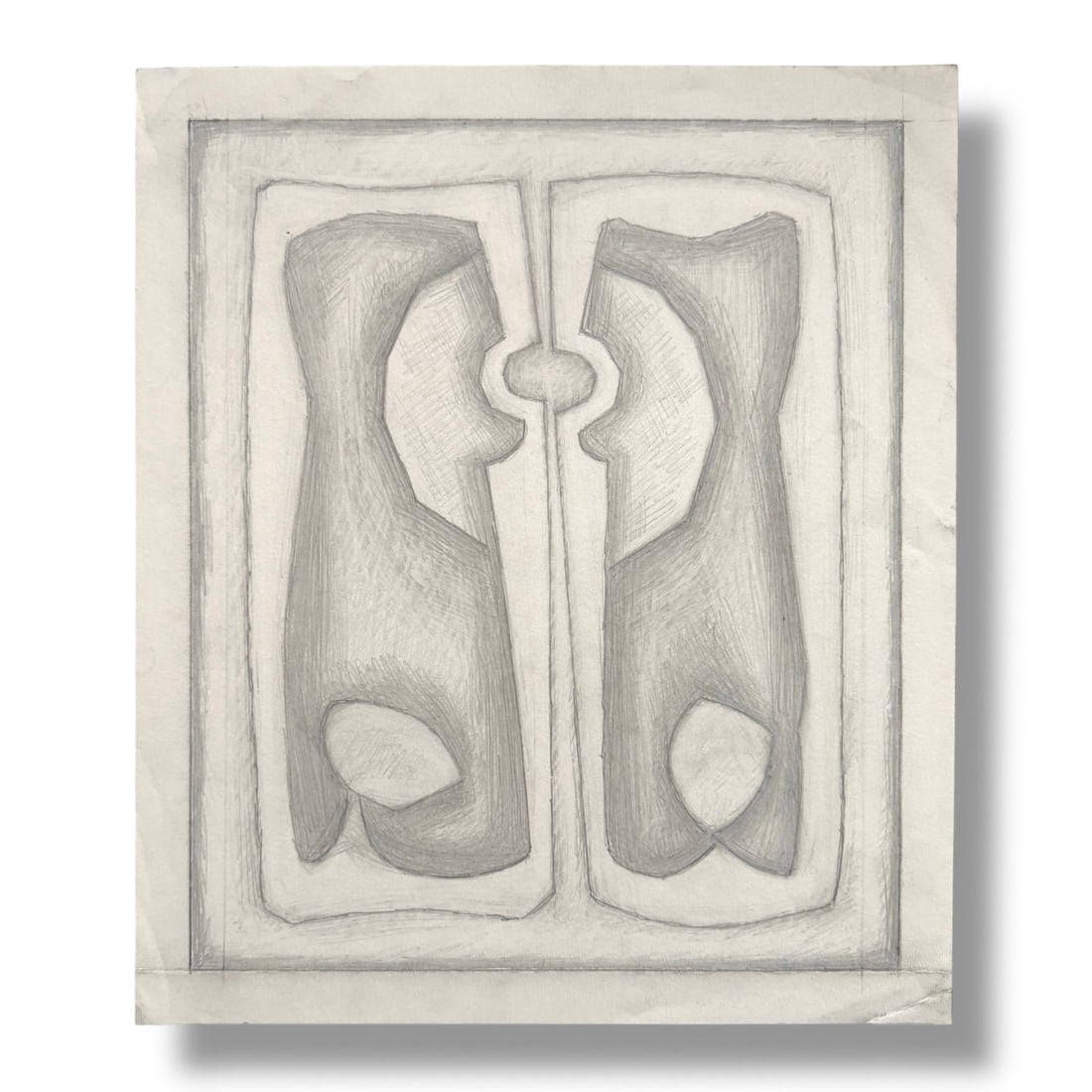 20th Century Abstract Pencil Drawing By Samuel Kudish (1928-2023) (1 of 3)