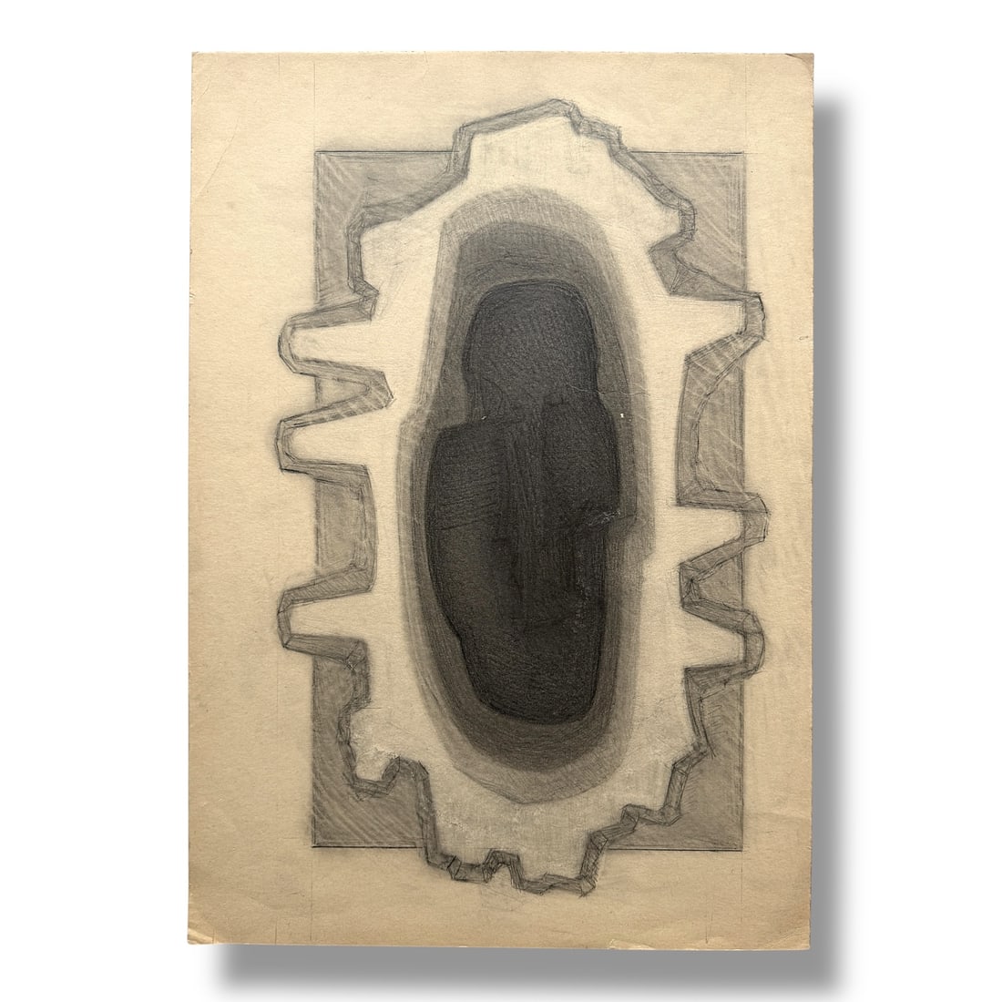 20th Century Abstract Pencil Drawing By Samuel Kudish (1928-2023) (1 of 2)