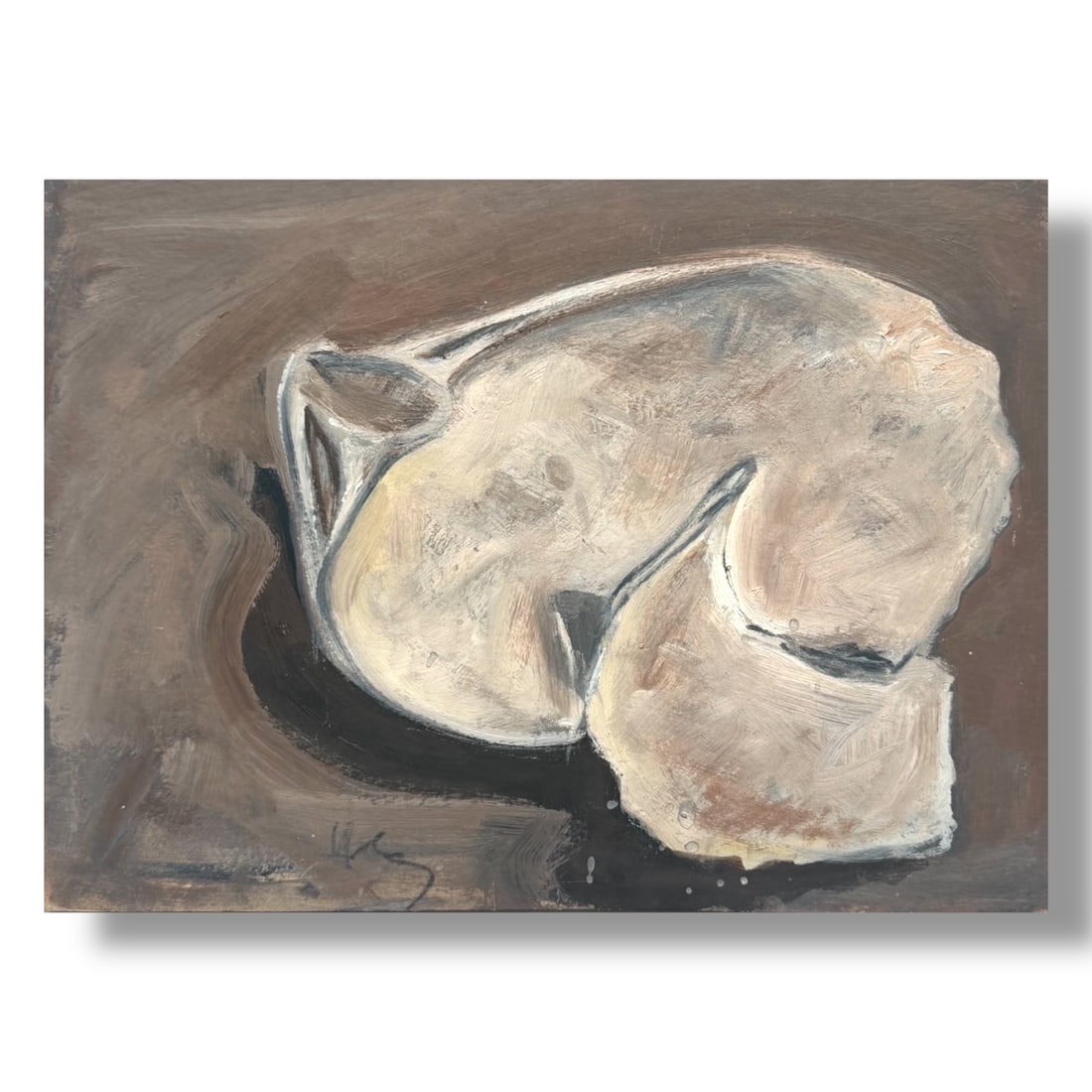 American mid 20th century abstract painting on artists board 1960s (1 of 4)