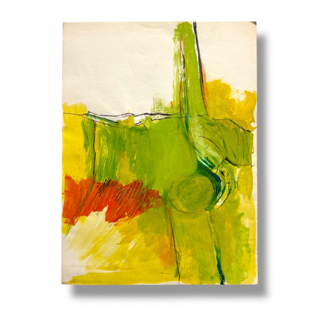 American 20th Century Modern Abstract Paint on Paper Artist Todd Chalk (b. 1929) (1 of 3)