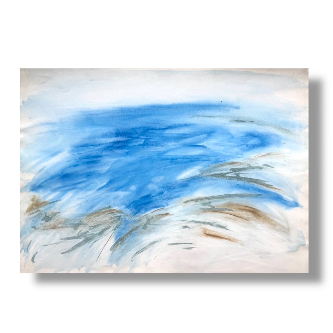 1960s kenneth Warner Forman (1925-2015) American Modernist Watercolor Painting (1 of 3)