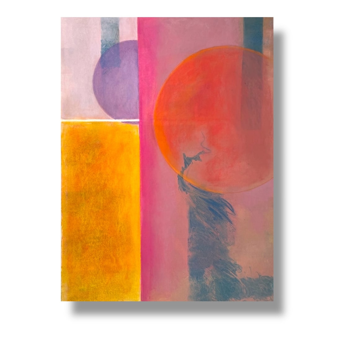 American 20th Century Abstract Monotype by Maryanne Meltzer (1922-2014) (1 of 3)