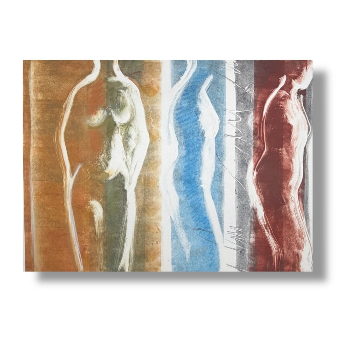 American 20th Century Abstract Monotype by Maryanne Meltzer (1922-2014): Original monotype on paper by Maryanne Meltzer. Very good vintage condition, artwork measures 23.5" x 18" executed on a sheet measuring 30.5" x 23" overall. Maryanne Meltzer (1922–2014) was an Ameri