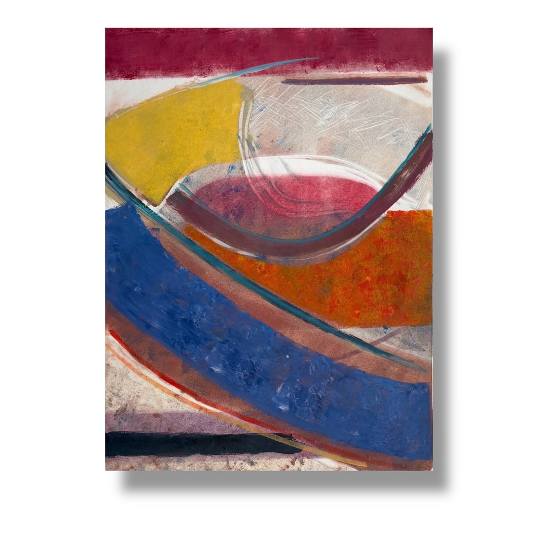 American 20th Century Abstract Monotype by Maryanne Meltzer (1922-2014) (1 of 3)