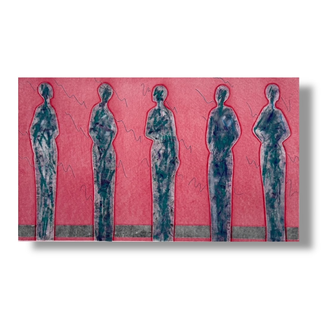 American 20th Century Abstract Monotype by Maryanne Meltzer (1922-2014) (1 of 3)