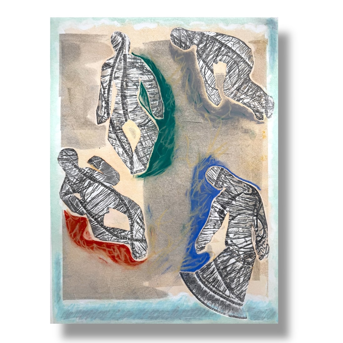 American 20th Century Abstract Monotype by Maryanne Meltzer (1922-2014) (1 of 3)