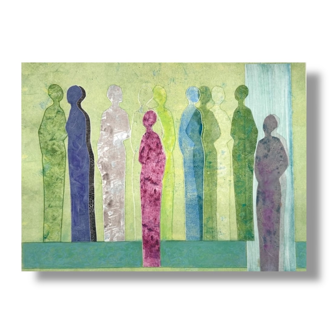 American 20th Century Abstract Monotype by Maryanne Meltzer (1922-2014): Original monotype on paper by Maryanne Meltzer. Very good vintage condition, artwork measures 18"x 24" executed on a sheet measuring 30.5" x 23" overall. Maryanne Meltzer (1922–2014) was an American