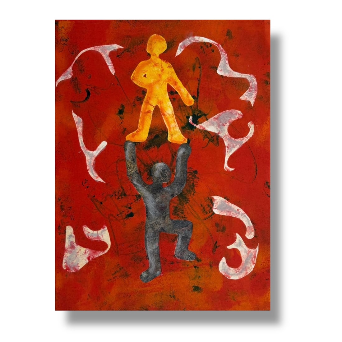 American 20th Century Abstract Monotype by Maryanne Meltzer (1922-2014) (1 of 3)