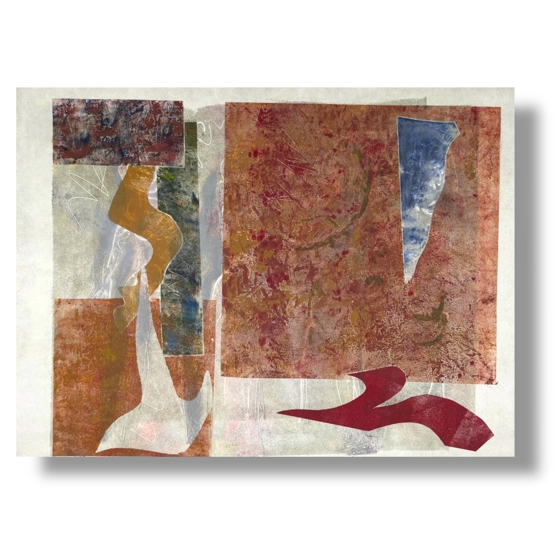 American 20th Century Abstract Monotype by Maryanne Meltzer (1922-2014) (1 of 3)