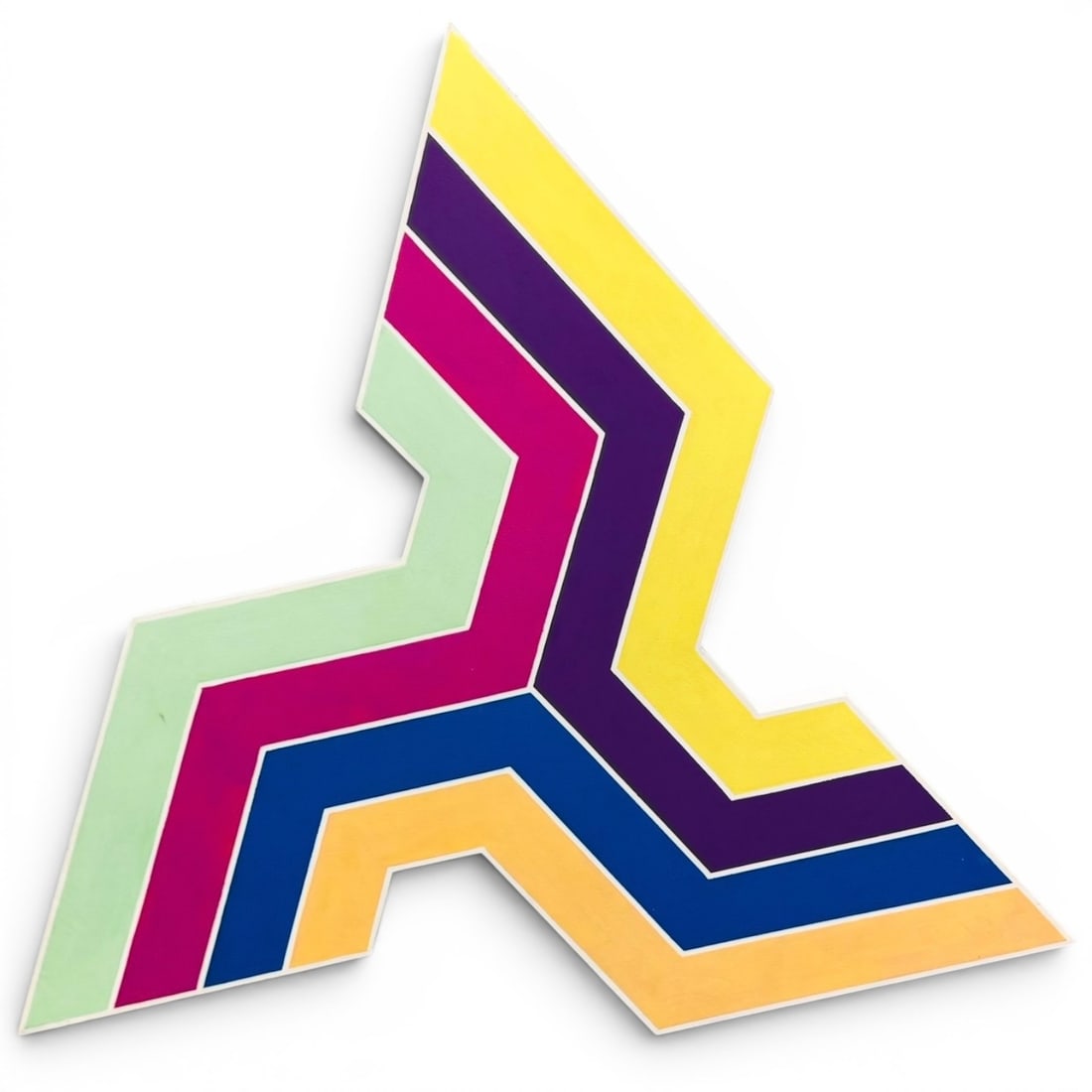 American Modernist George Palethorpe (1934-2021) Hard Edge Shaped Abstract Painting (1 of 5)