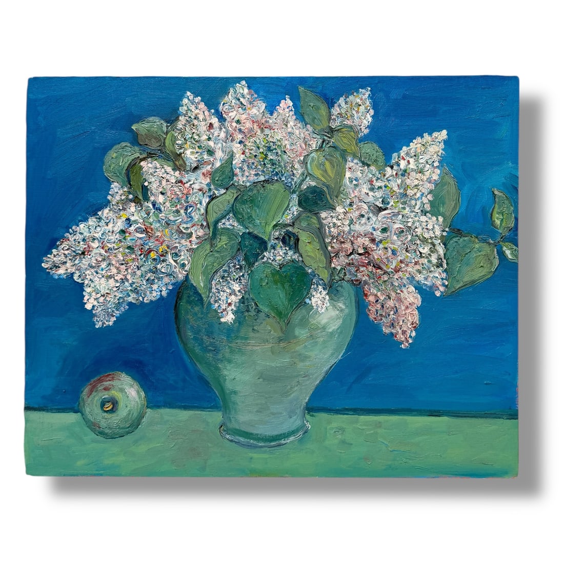 20th Oil on Canvas Floral Still Life by Nobu Nakamura (1949-2011): 20th century oil on 24" x 21" stretched canvas by Japanese American Artist Nobu Nakamura (1949-2011) in excellent vintage condition.