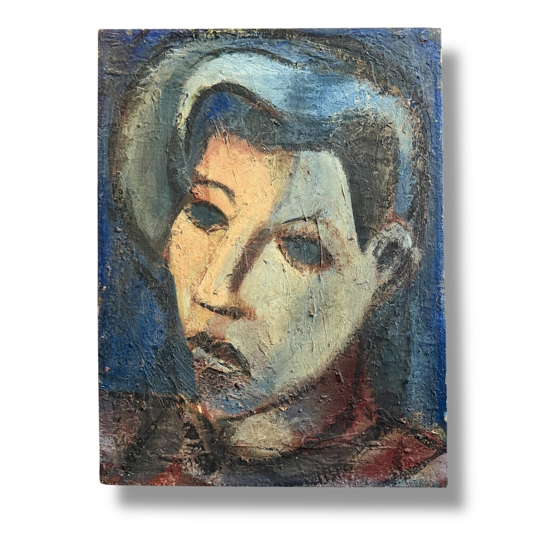 20th Oil on canvas Abstract Portrait Unkown Artist 1960s (1 of 3)