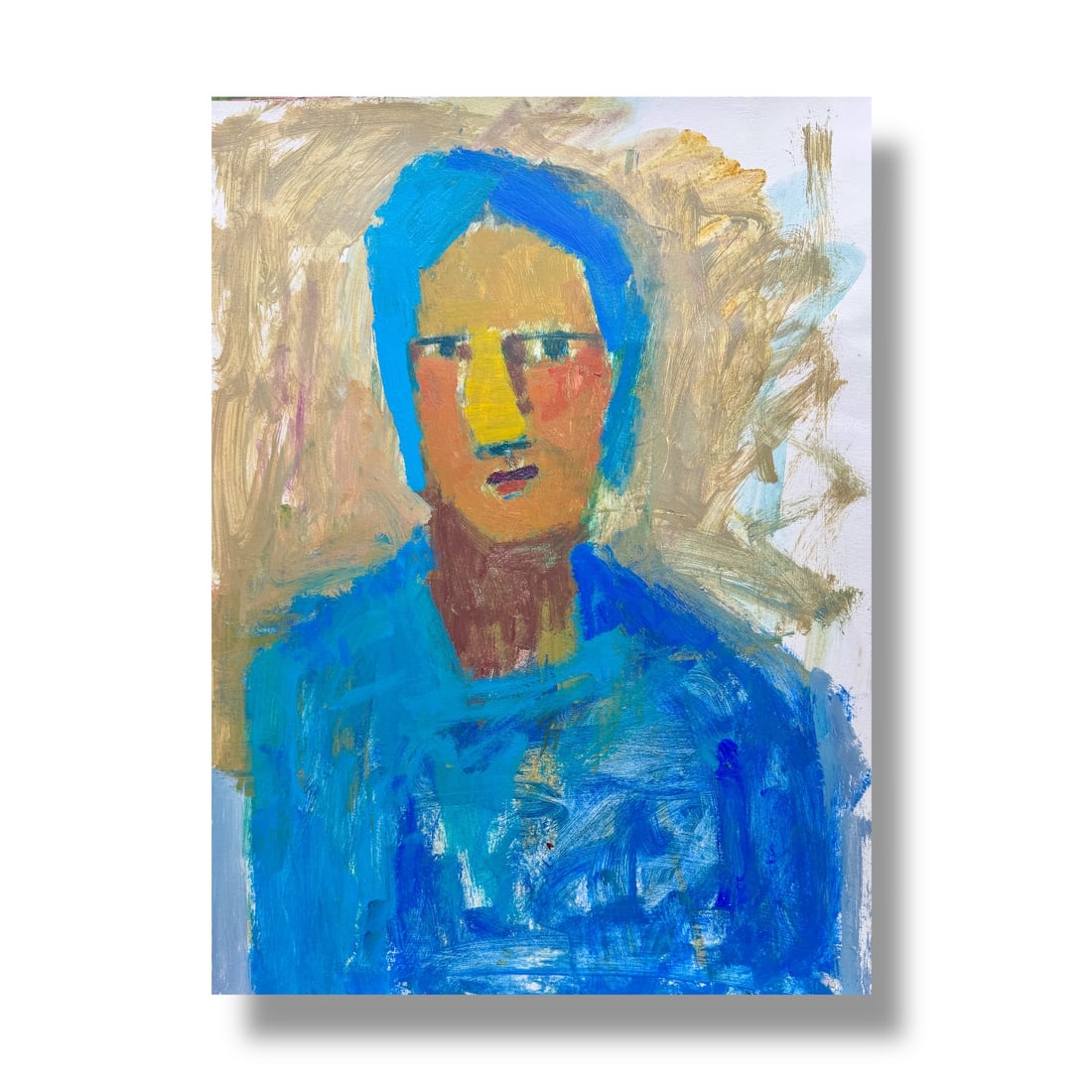 American 20th Century Figure Painting Paint on Paper by Margie Lee (1950-2021): Paint on paper circa late 20th century, executed by noteworthy Pacific Northwest artist Margie Lee (1950-2021). Measures 18" x 24" and is in good vintage condition. Expect minor edge wear, no signific