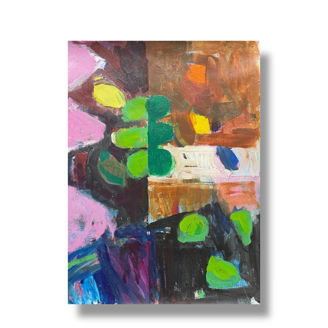 American 20th Century Abstract Still Life Paint on Paper by Margie Lee (1950-2021) (1 of 2)
