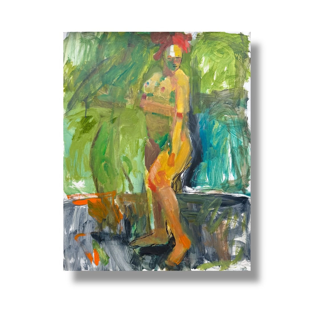 American 20th Century Abstract Figurative Paint on Paper by Margie Lee (1950-2021) (1 of 2)