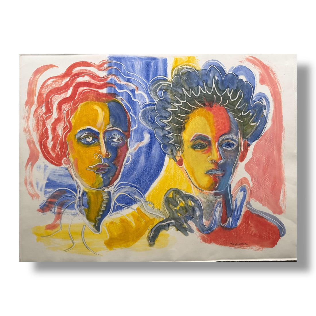 American 20th Century Abstract Monotype by Maryanne Meltzer (1922-2014) (1 of 2)