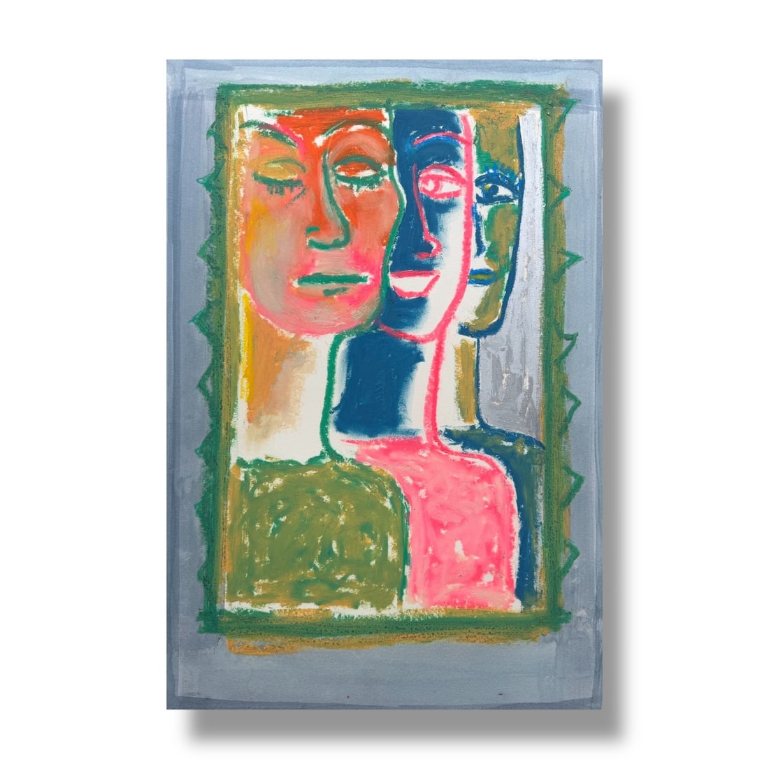 American 20th Century Abstract Oil Pastel Drawing on Paper by Maryanne Meltzer (1922-2014) (1 of 2)