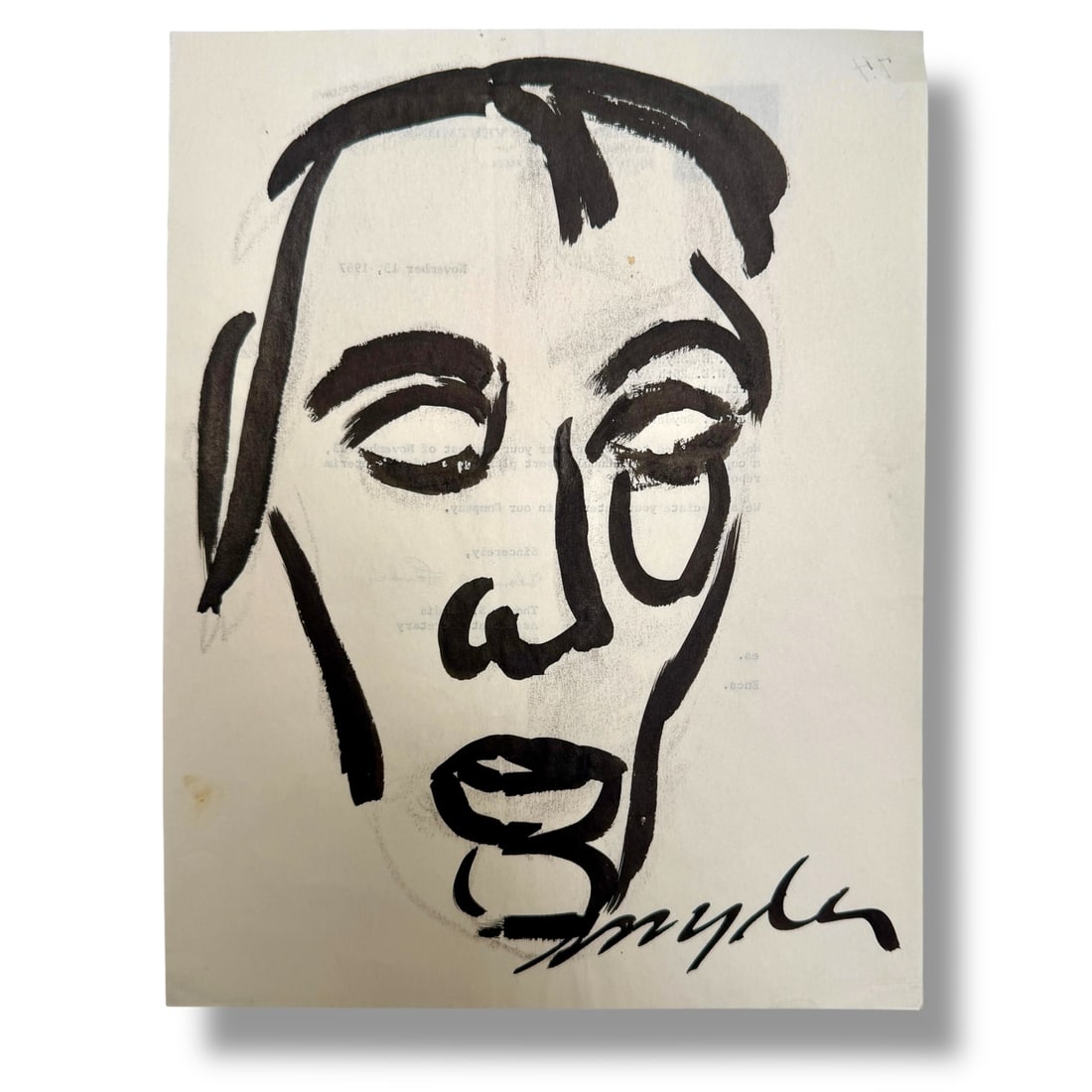 American 20th Century Ink on Paper Drawing by Oregon Artist Amanda Snyder (1894-1980) (1 of 3)