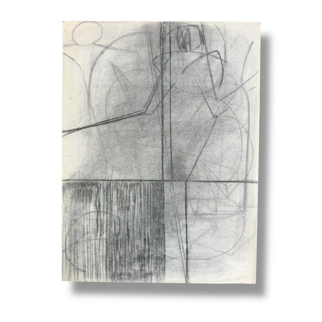 American 20th Century Hans Hoffman School Cubist Abstract Charcoal on Paper Roger Long (1 of 2)