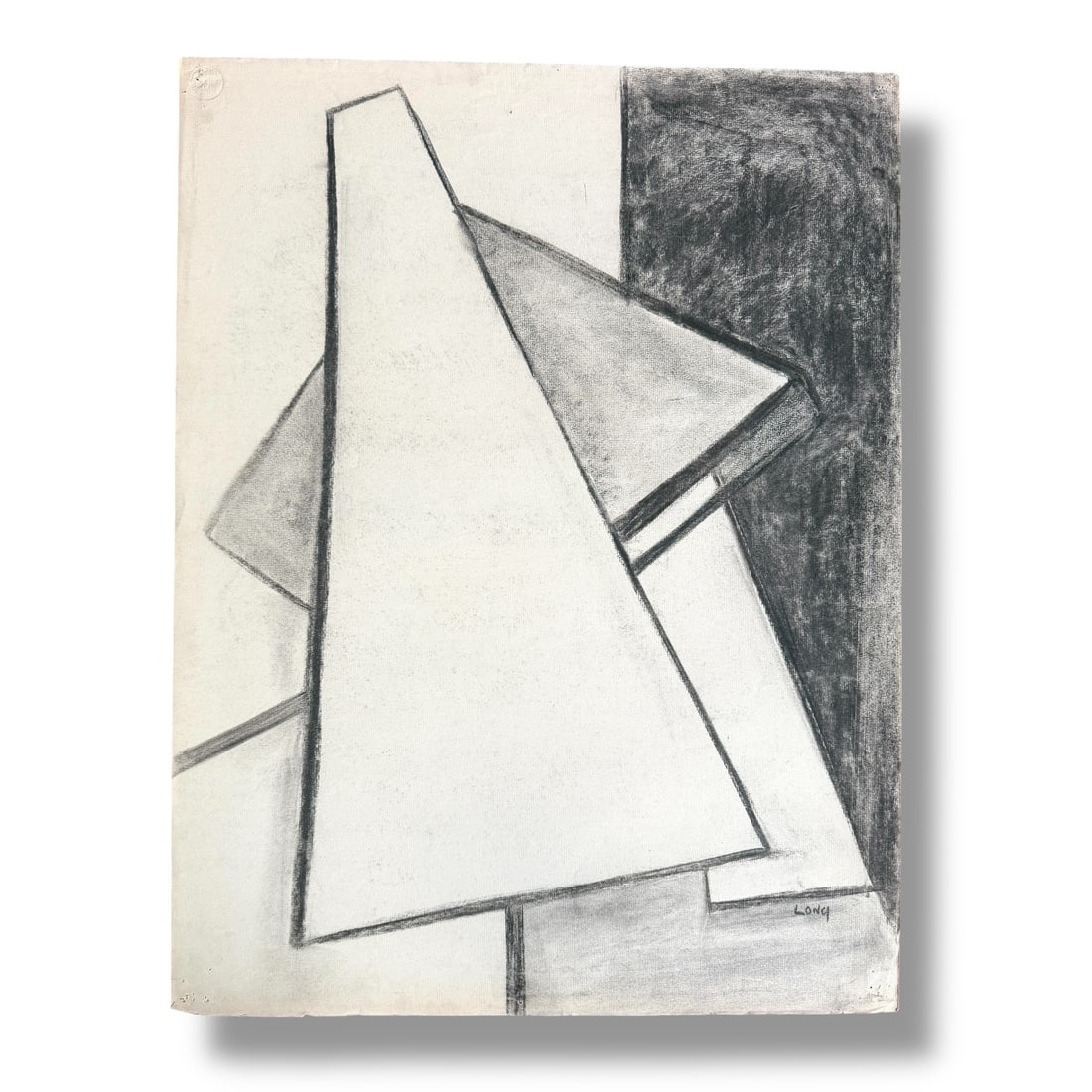 American 20th Century Hans Hoffman School Cubist Abstract Charcoal on Paper Roger Long (1 of 2)