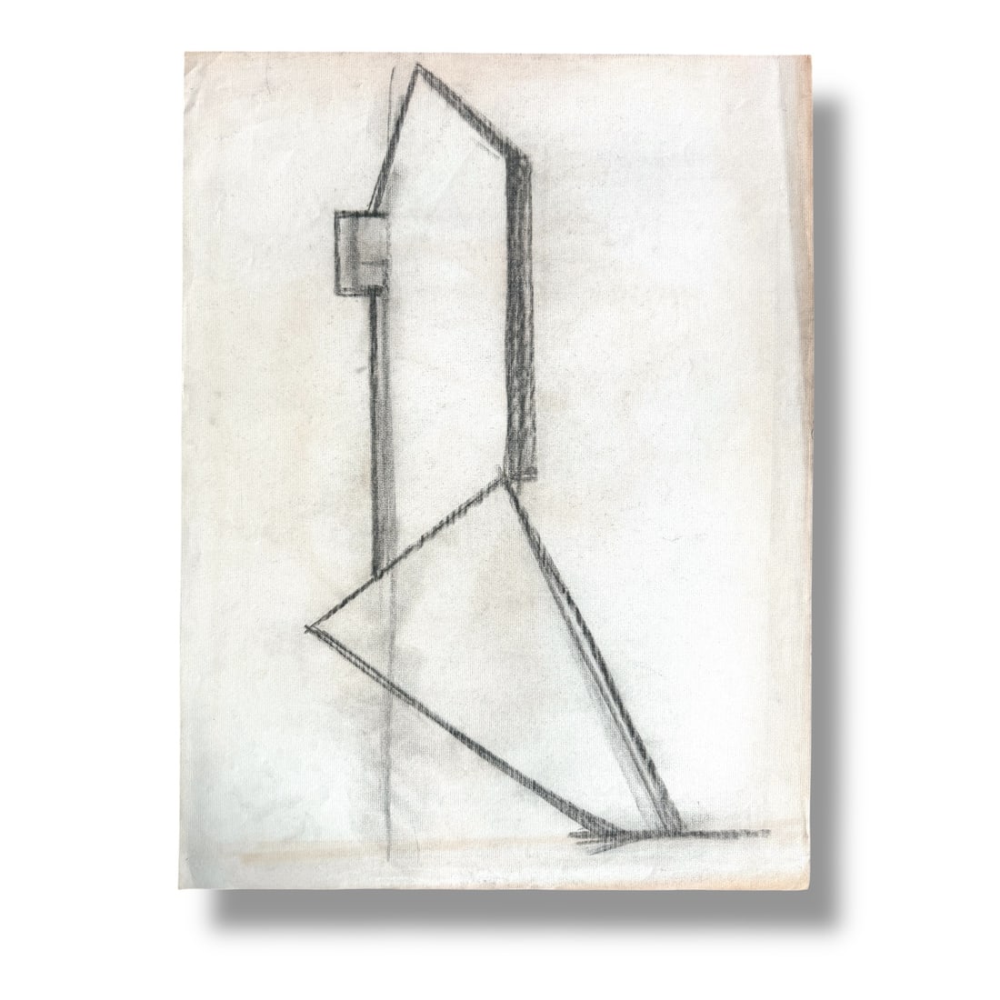 American 20th Century Hans Hoffman School Cubist Abstract Charcoal on Paper Roger Long (1 of 2)