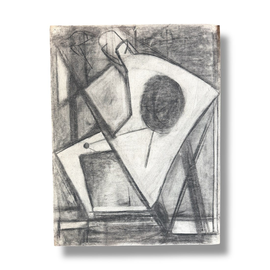 American 20th Century Hans Hoffman School Cubist Abstract Charcoal on Paper Roger Long (1 of 2)