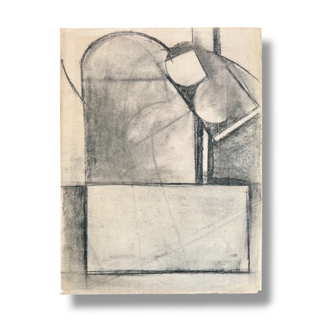 American 20th Century Hans Hoffman School Cubist Abstract Charcoal on Paper Roger Long (1 of 2)