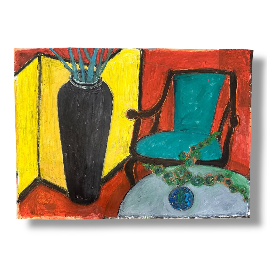 Oil on Canvas Original Painting by Japanese American Artist Nobu Nakamura (1941-2011) (1 of 2)