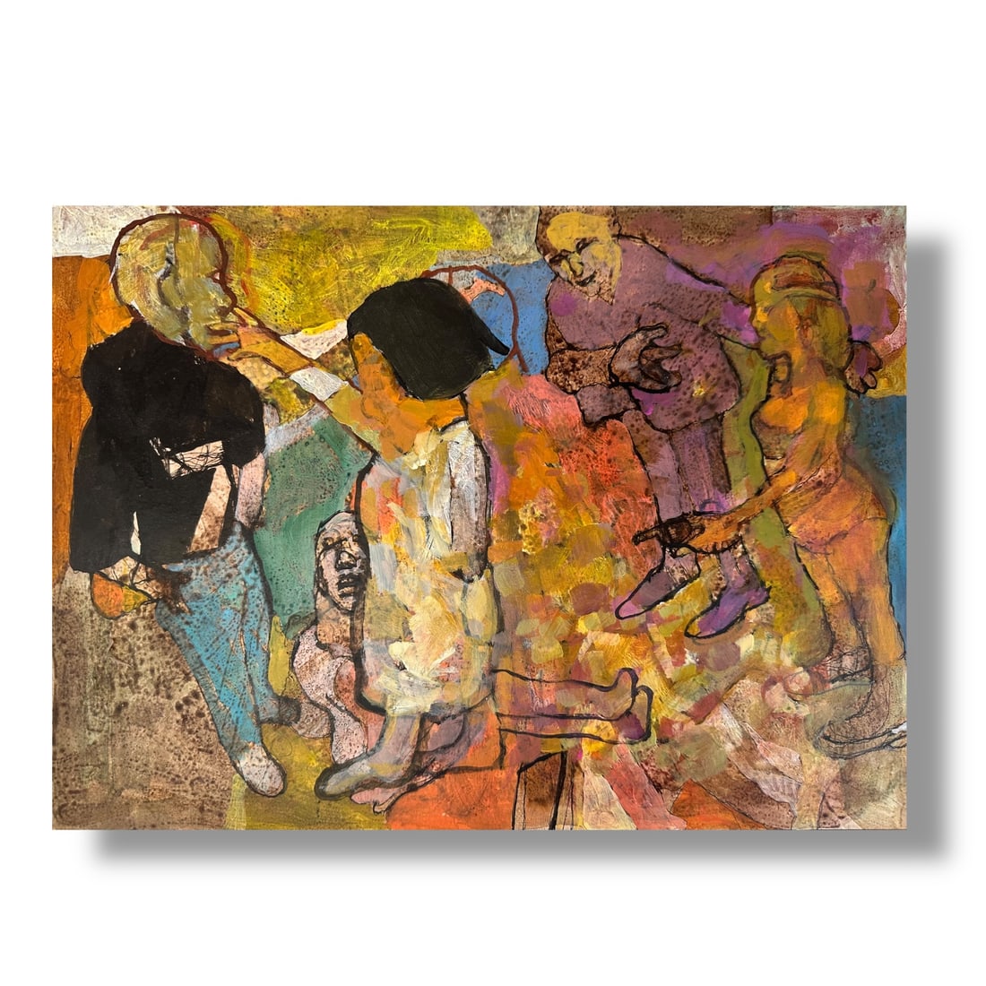 Bennet Norrbo (1930-2013) Original Paint on illustration board Abstracted Figurative Painting (1 of 2)