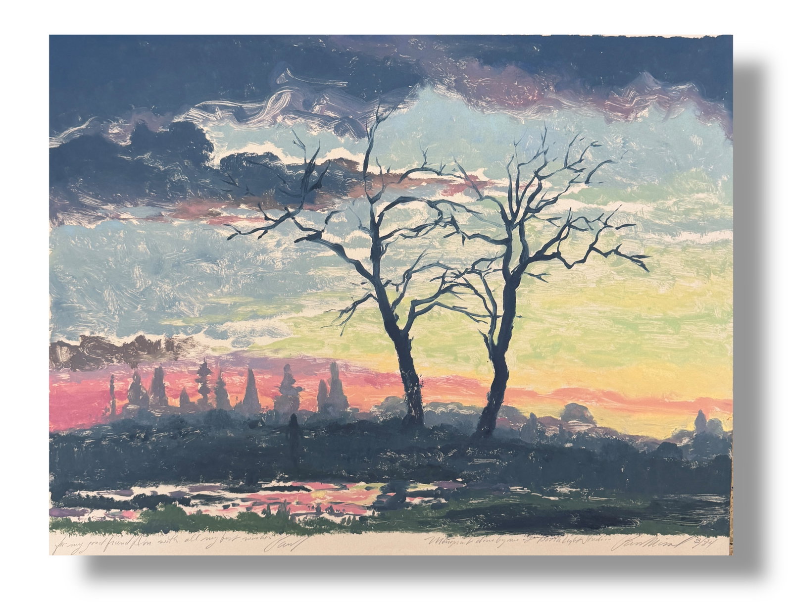 oregon Artist Paul Missal (b.1941) Monotype Print Signed: Monotype print by noteworthy Portland oregon artist Paul Missal, in very good condition, pencil signed and titled. Artwork measures 20" x 14.5" and it has been executed on paper measuring 22" x 16". A
