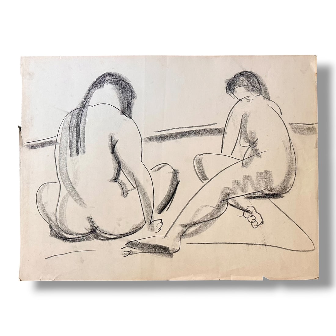 American 20th Century Figure Drawing on Paper by artist Harold Mesibov (1928-2012): Circa 1960s figurative line drawing by artist Harold Mesibov. Born in Philadelphia, 1928. He was the son of an artist and younger brother of the artist Hugh Mesibov. Both of the Mesibov brothers studi