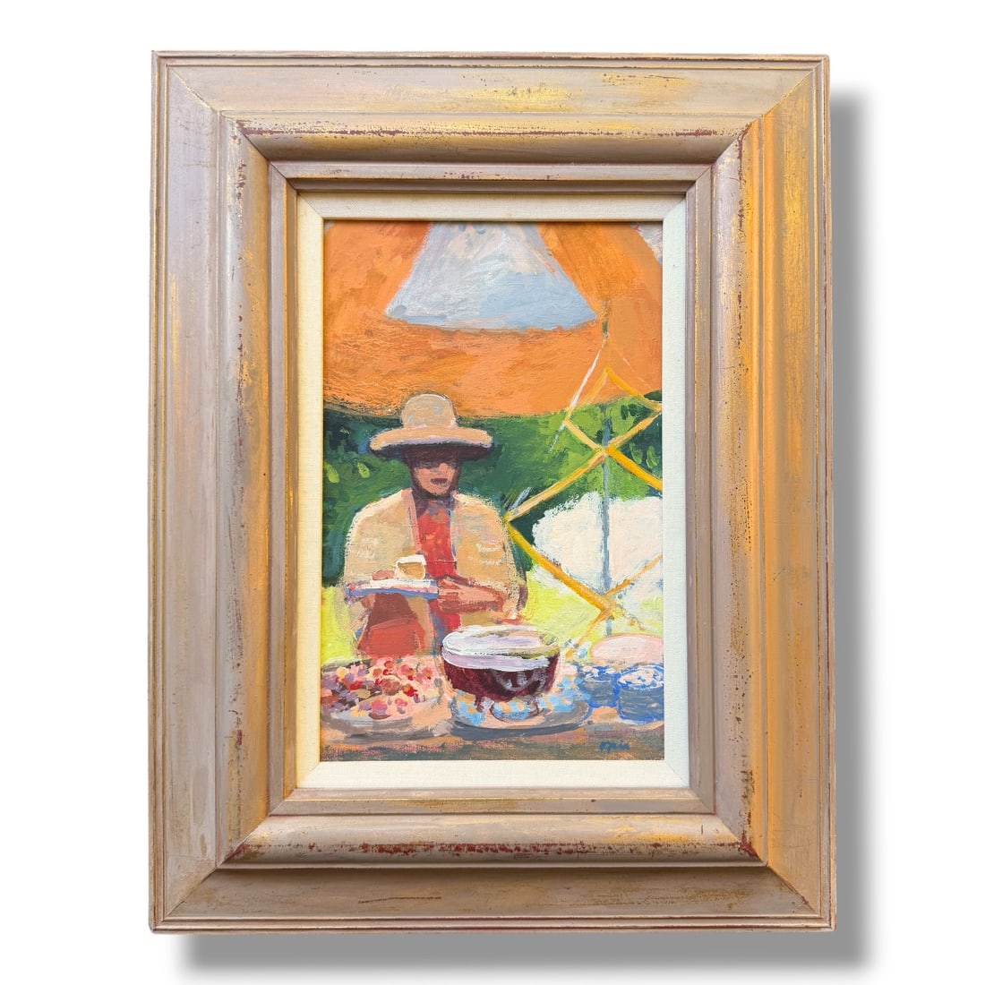 American 20th Century Figurative Painting by John Mart Opie (b.1936) " Lawn Party" (1 of 5)