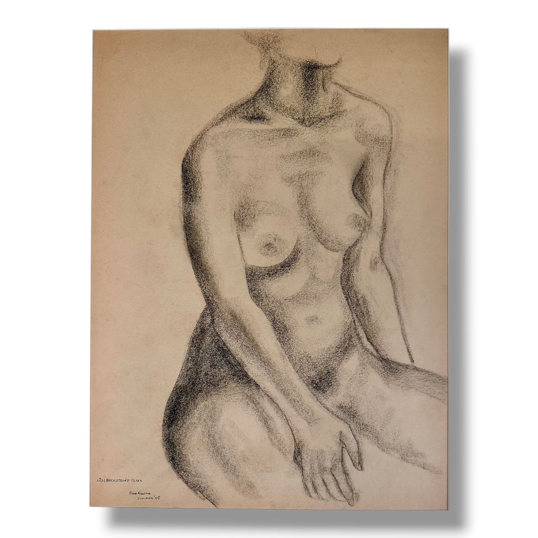 American 20th Century Figure Study Graphite Sketch by Rose Niguma (1915-2014): Graphite on paper figure study by noteworthy PNW artist Rose Niguma (1915-2014) executed during her time studying under celebrated Portland artist Jay Backstrand. Image measures 17.5" x 23.5" unframed