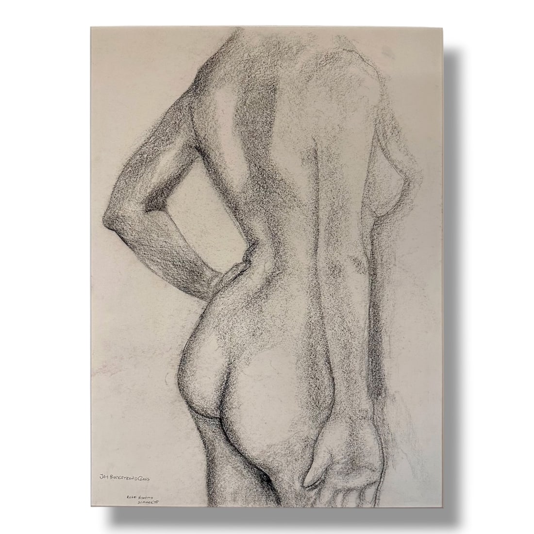 American 20th Century Figure Study Graphite Sketch by Rose Niguma (1915-2014): Graphite on paper figure study by noteworthy PNW artist Rose Niguma (1915-2014) executed during her time studying under celebrated Portland artist Jay Backstrand. Image measures 23" x 17" unframed and