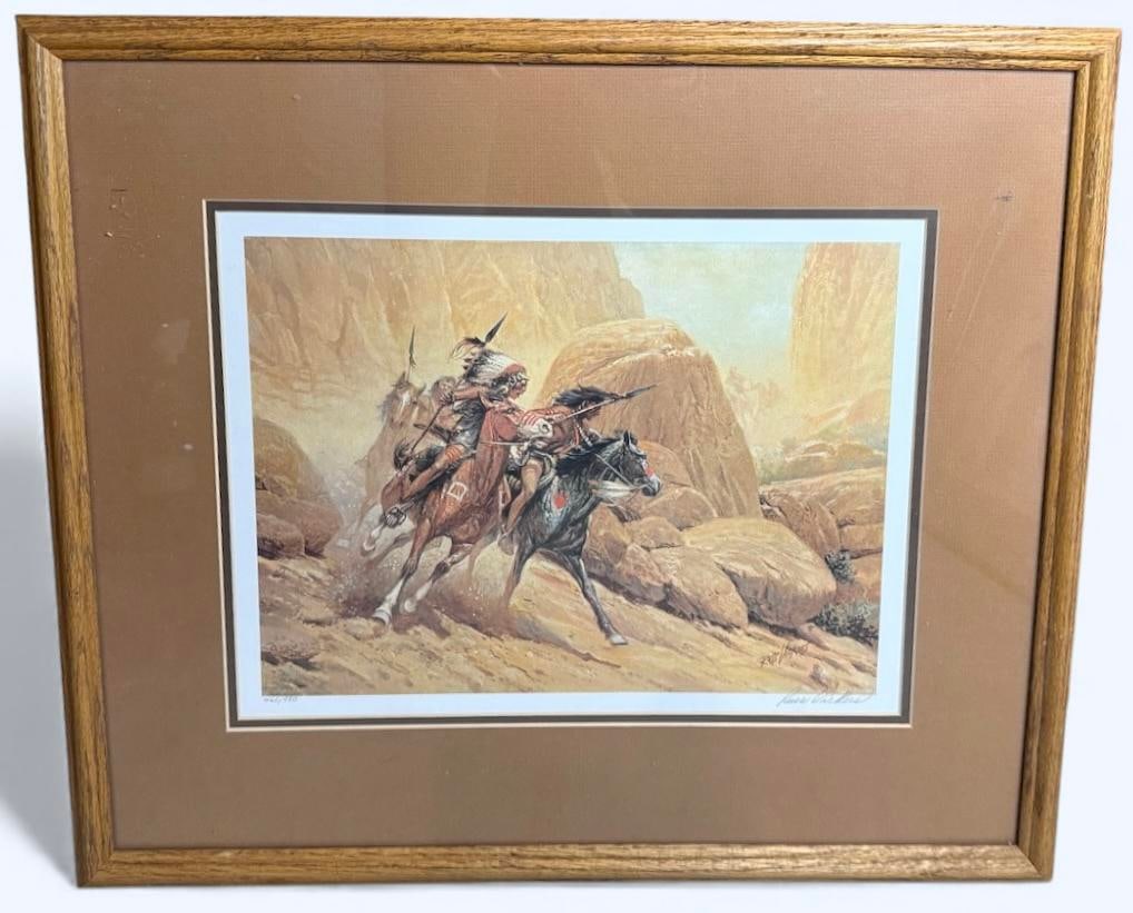 Russ Vickers "The Advance" Offset Lithograph Limited Edition 460/950 Hand-Signed by Artist Framed (1 of 6)